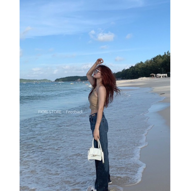 Áo croptop cố yếm sát nách dáng ôm gợi cảm 606 FIORI STORE