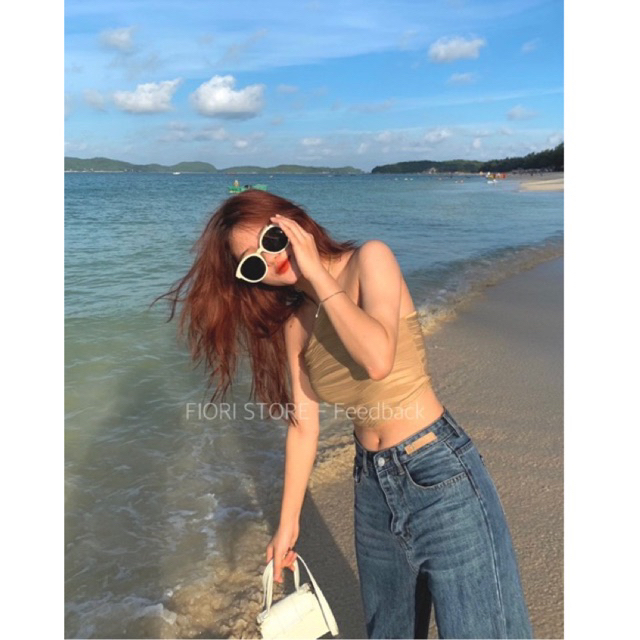 Áo croptop cố yếm sát nách dáng ôm gợi cảm 606 FIORI STORE