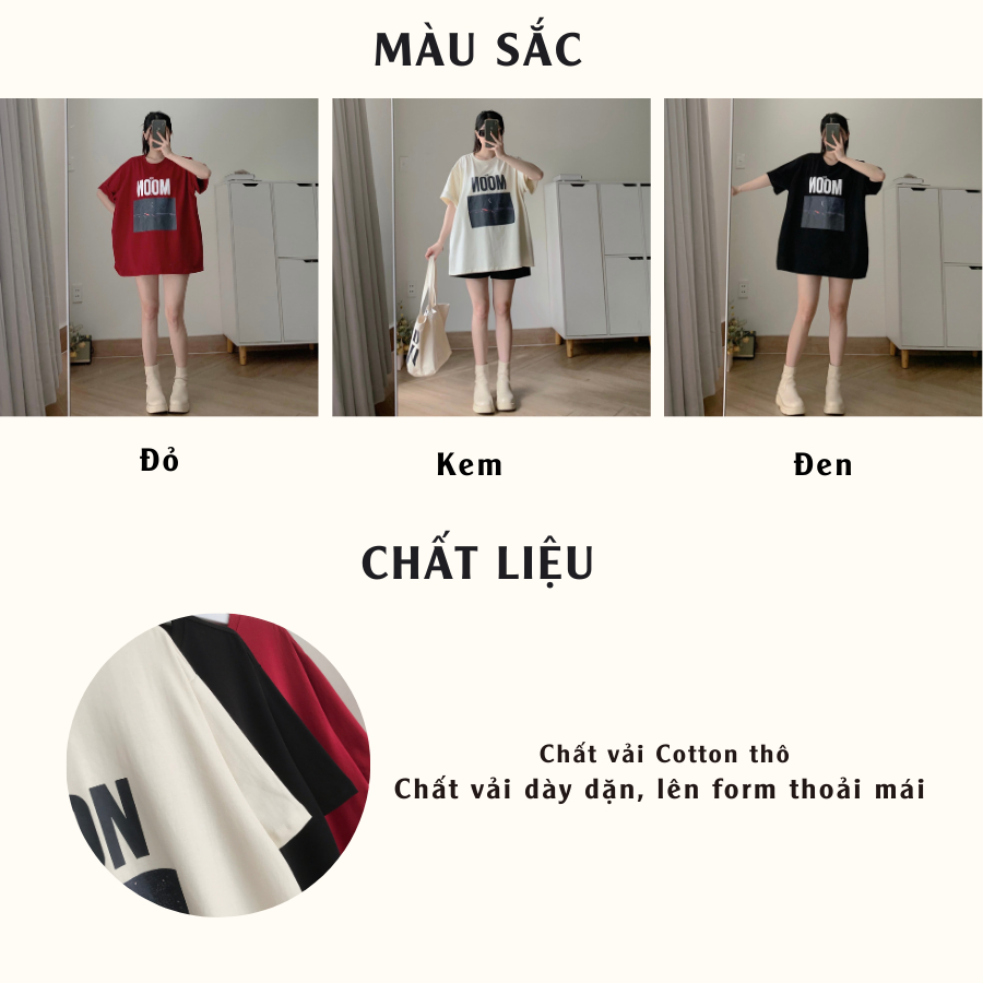 Áo phông form rộng nữ chất vải cotton thô COLD 10538 - Jemcloset