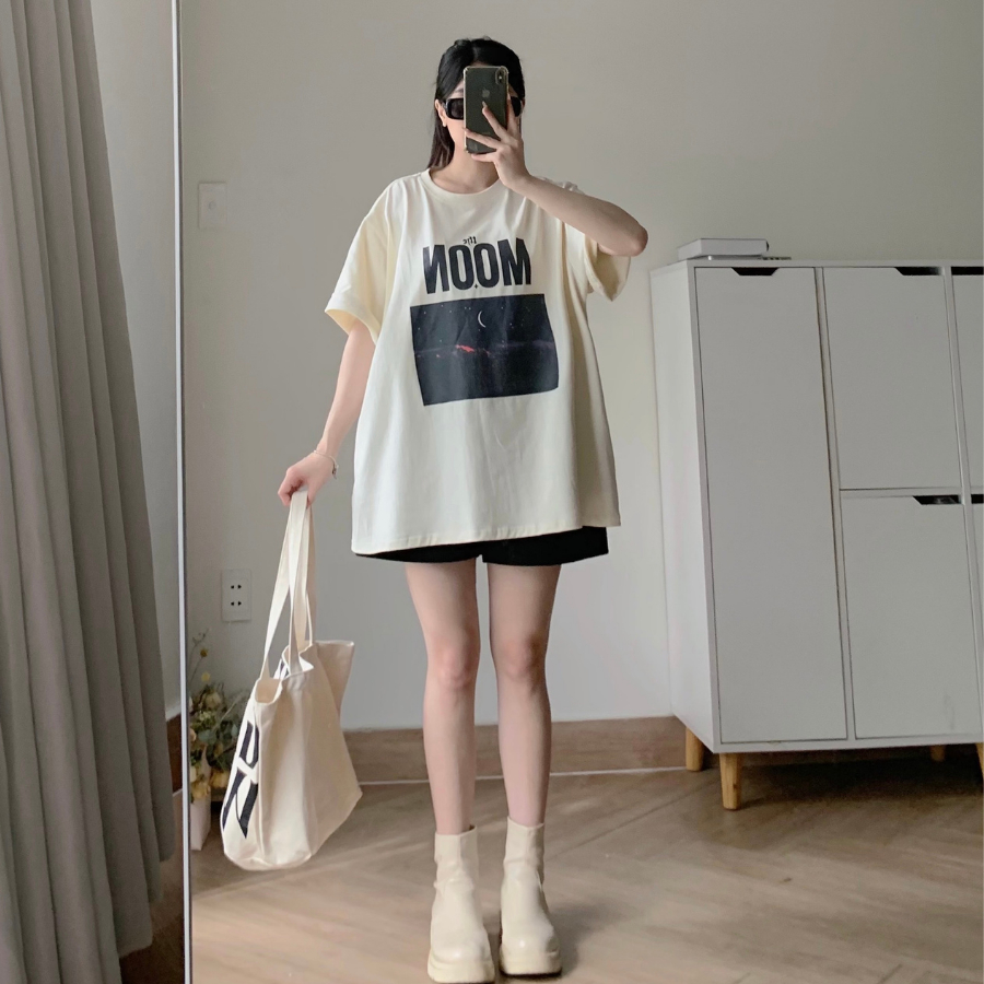 Áo phông form rộng nữ chất vải cotton thô COLD 10538 - Jemcloset