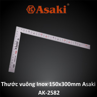 Thước vuông inox 150x300mm asaki ak-2582