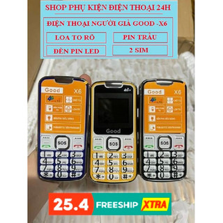 Điện thoại người già good x6 mới nhất 2023 full box- chính hãng bảo hành 12 tháng- điện thoại masstel