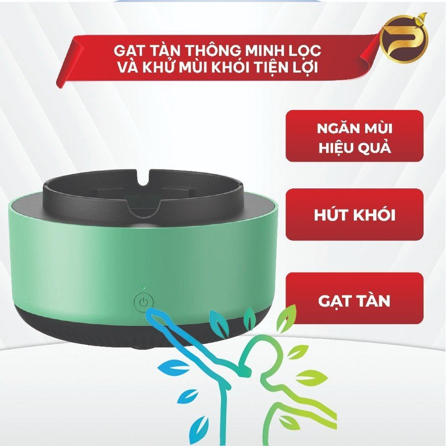 Gạt Tàn Thông Minh Lọc Và Khử Mùi Khói Tiện Lợi - Gạt Tàn Thuốc Bằng Ion Âm Chống Khói Tiện Dụng Tặng Kèm Pin AAA