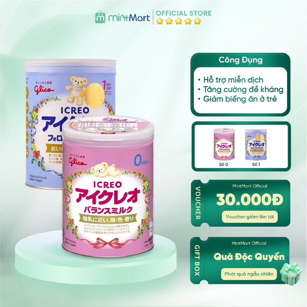 [Chính hãng] Sữa Glico Icreo Nội địa Nhật dạng gói và lon 820gr số 0 & 1