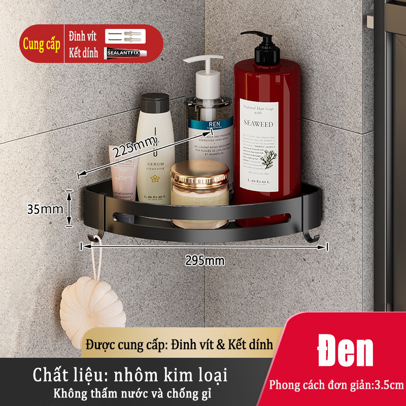 Kệ góc nhà tắm dán tường inox 304 cao cấp chống gỉ, chịu lực tốt - kệ phòng tắm đa năng tam giác