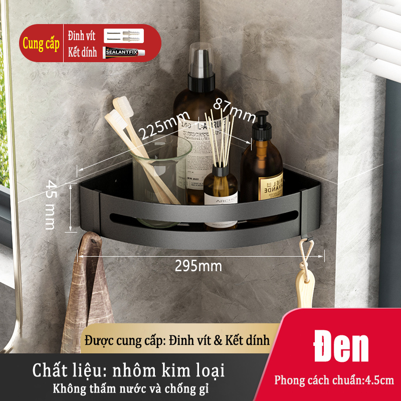 Kệ góc nhà tắm dán tường inox 304 cao cấp chống gỉ, chịu lực tốt - kệ phòng tắm đa năng tam giác