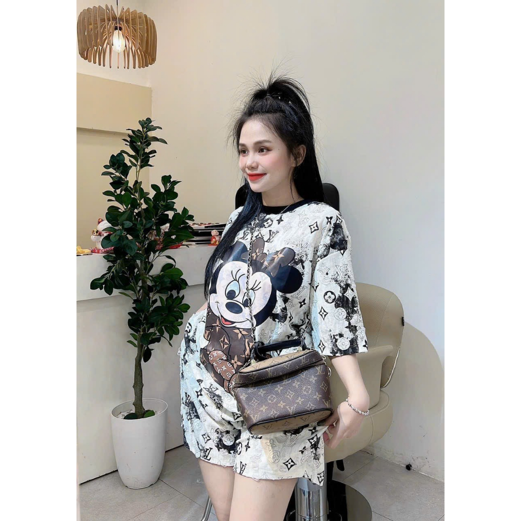 [8.8 Sales Freeship] Set bộ đùi phối họa tiết in hình chuột mickey dễ thương, bộ đùi woat xước in chuột hot mtb
