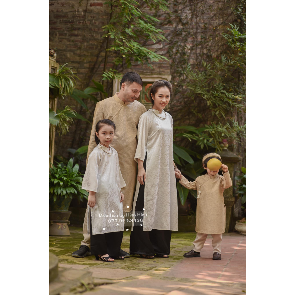 Aó Dài Gấm Cho Mẹ Và Bé   Cho Bé Sản Xuất Trực Tiếp MOONLISA
