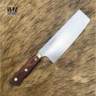 TLVN-Dao Làm Bếp nakiri chuyên thái cắt thịt cá rau củ thép N690 Bohler cán gỗ kết hợp đồng