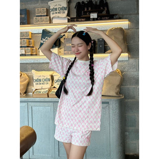 Sét MLB Nam Nữ NY015 MONOGRAM TEE Made in Cambodia full tag code
