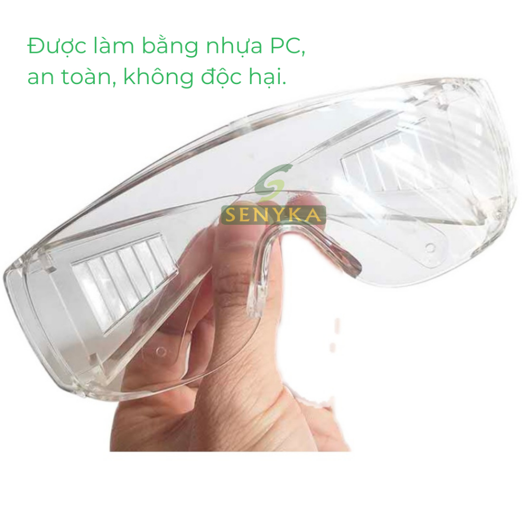 Kính bảo hộ chống bụi chắn gió trong suốt bảo vệ mắt bảo hộ lao động chống sương mù chất liệu nhựa cao cấp CN015