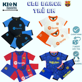 Bộ quần áo bóng đá trẻ em , đồ đá banh trẻ em clb barcelona barca vải lạnh thoáng mát siêu dễ thương kion sport