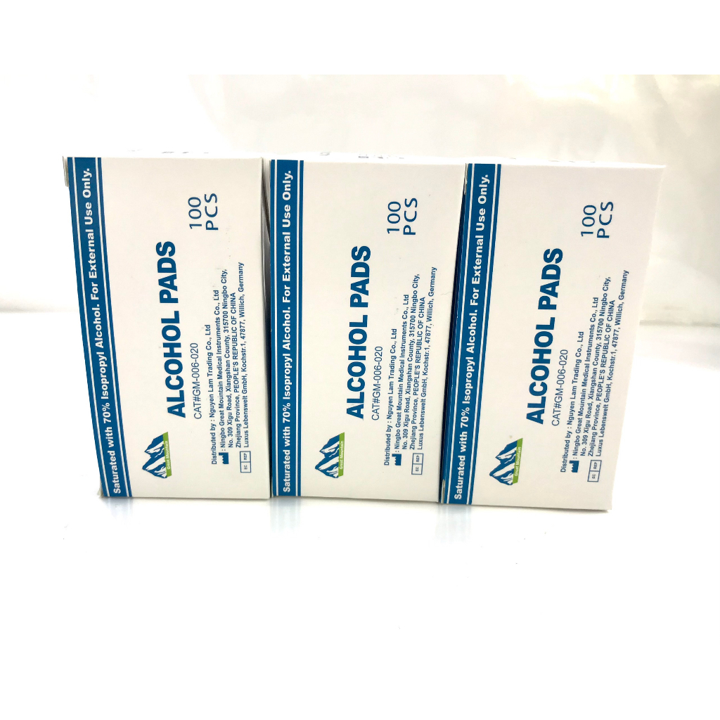 Hộp 100 miếng bông tẩm cồn khô sát trùng