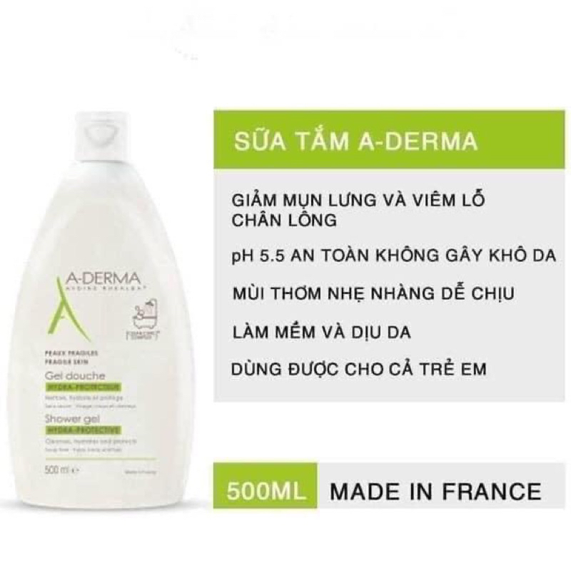 Sữa tắm giảm lưng Aderma 500ml