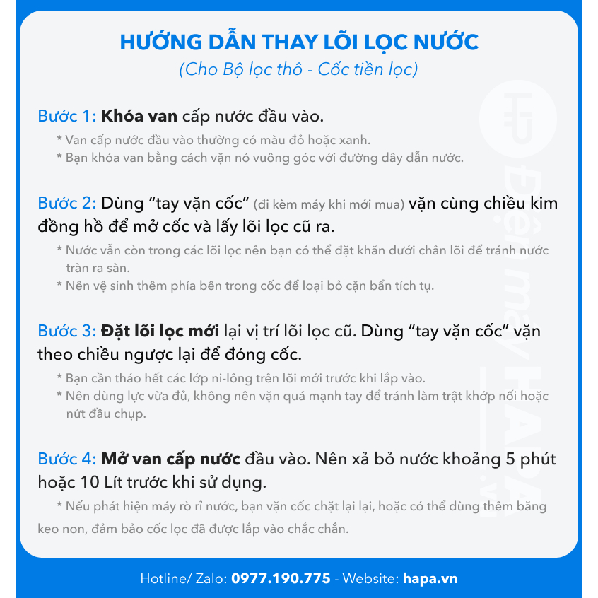 Lõi Lọc 10 inch Số 1-2-3 Lọc Thô 10in 123 Dùng Cho Máy Lọc Nước RO Sunhouse Karofi Aqualife Aquayaki Prowatech...