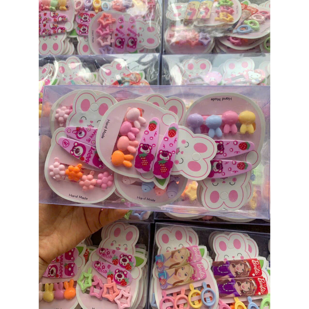 MVP3210 Kẹp Tóc Tròn Mini Nhiều Màu Sắc Họa Tiết Hoạt Hình Dễ Thương Cho Bé Gái