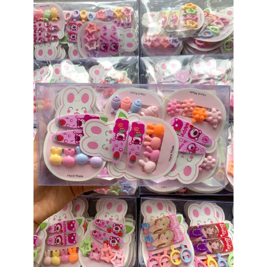 MVP3210 Kẹp Tóc Tròn Mini Nhiều Màu Sắc Họa Tiết Hoạt Hình Dễ Thương Cho Bé Gái