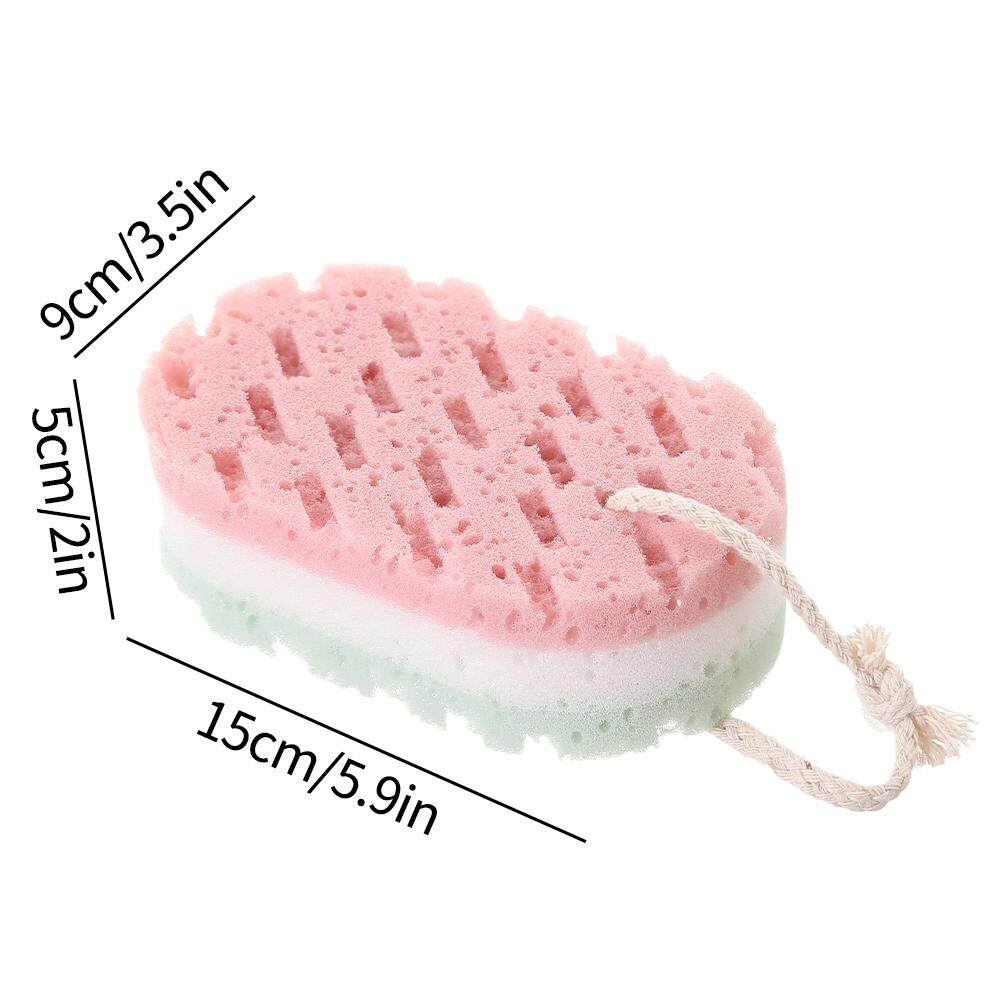 Bông Tắm Bọt Biển 3 Lớp, Miếng Cọ Rửa Cơ Thể Massage Tạo Bọt Giúp Tuần Hoàn Máu, Kích Thước (15x9x5) cm