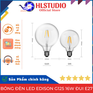 Bóng Đèn LED Edison G125 16W Đuôi E27 HL Studio
