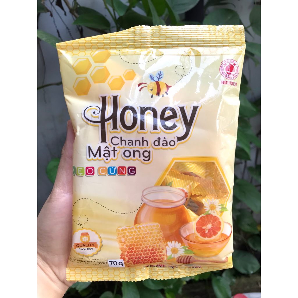 Kẹo Cứng Hương Chanh Đào Mật Ong Hải Hà (Gói 70g)