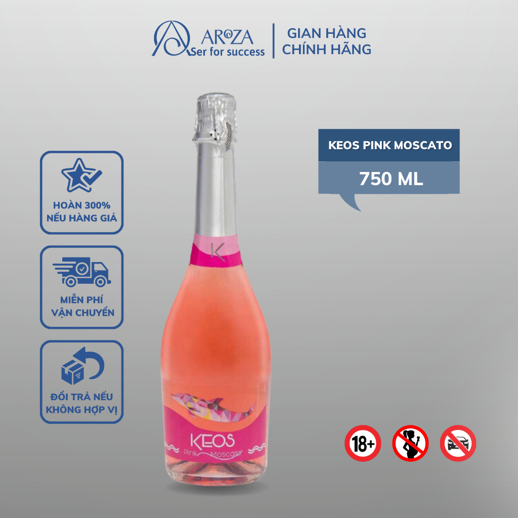 Rượu Vang Sủi Rượu Vang Ý Sparkling Wine Keos Pink Moscato AROZA  750ml 5.5%