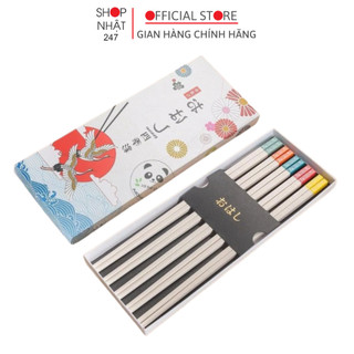Hộp 5 đôi đũa kháng khuẩn Shikisai không trơn trượt khi gắp màu trắng cao cấp nội địa Nhật Bản - Kokubo