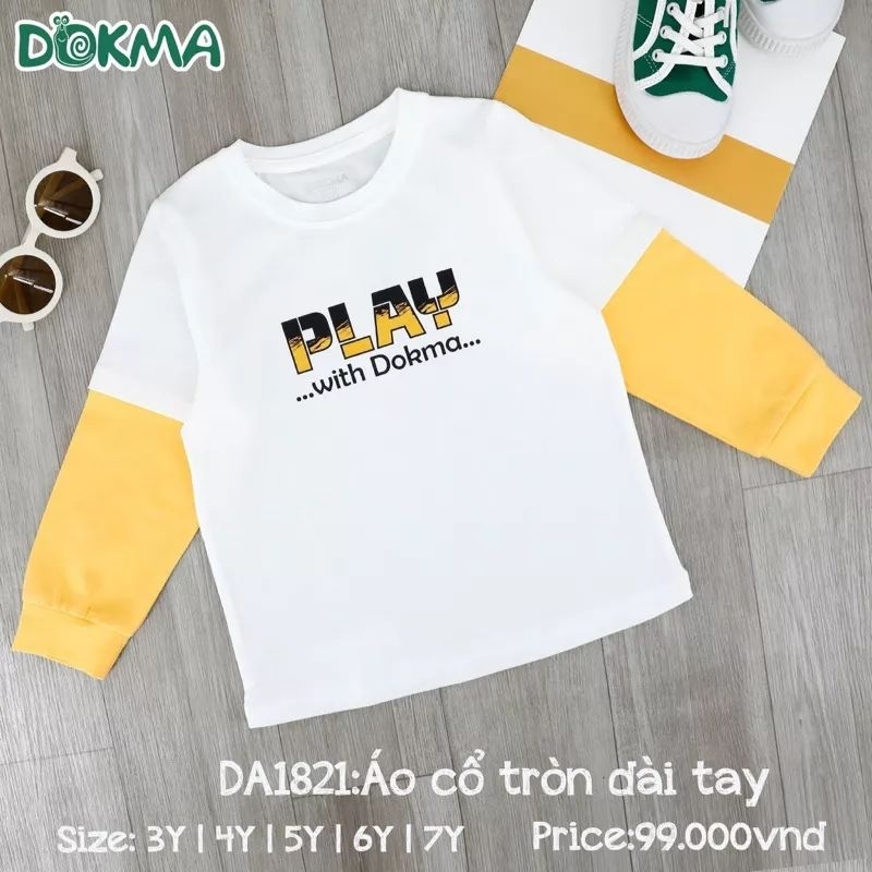 Áo dài tay bé trai Dokma 3-7Y DA1821