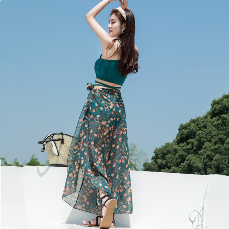 Áo Yếm Bơi Bikini 2 Mảnh Có Quây Váy Che Mông Quần Đùi Rời Đồ Bơi Nữ Hot Trend Pikini Kín Đáo Set Đi Biển LIZ-B316.2