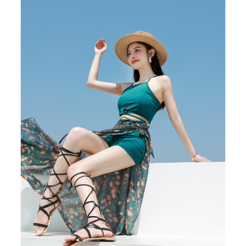 Áo Yếm Bơi Bikini 2 Mảnh Có Quây Váy Che Mông Quần Đùi Rời Đồ Bơi Nữ Hot Trend Pikini Kín Đáo Set Đi Biển LIZ-B316.2