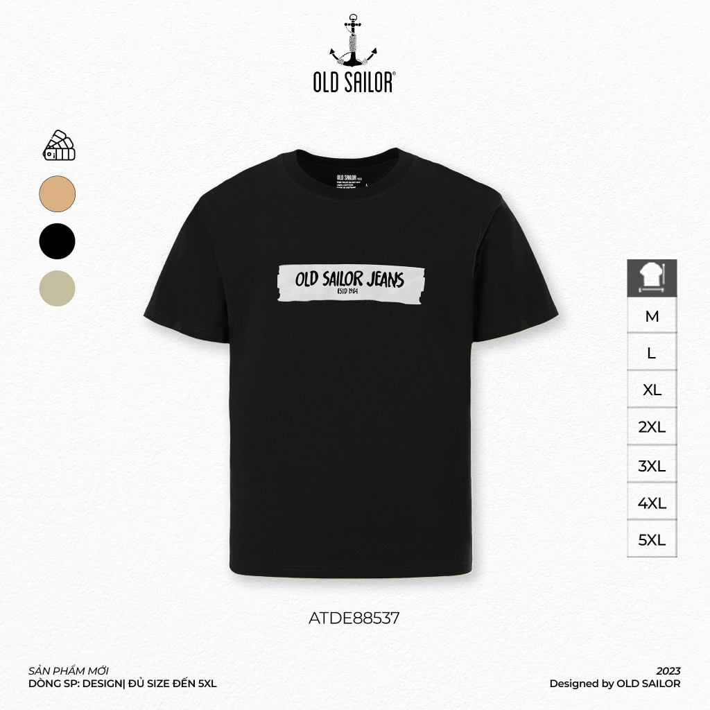 Áo thun nam in họa tiết Old Sailor - O.S.L TEE - Big size upto 5XL