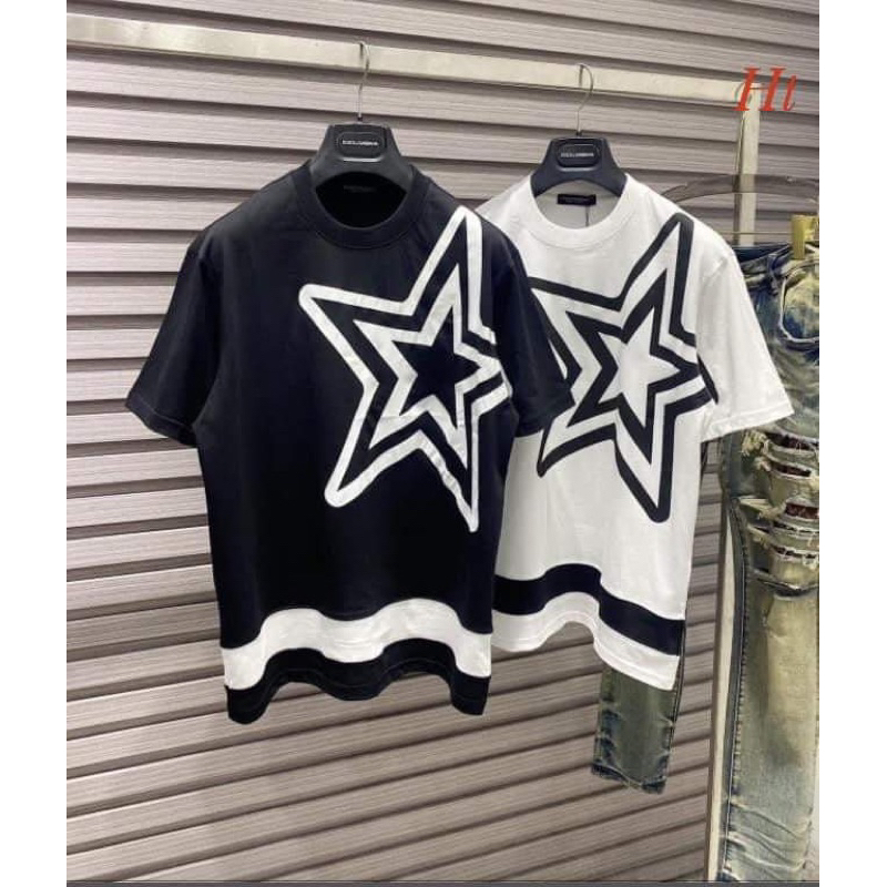 Áo phông ngôi sao to vạch dưới gấu H2A964