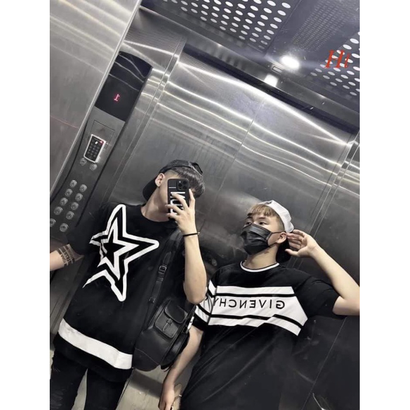 Áo phông ngôi sao to vạch dưới gấu H2A964