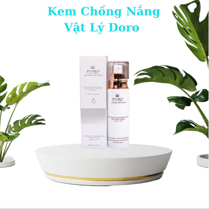 Kem Chống Nắng Vật Lý DORO - Chống Nắng SPF 50+, PA+++; Nâng Tông Sáng Da Tự Nhiên; Không Bết Dính