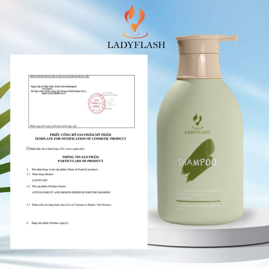 Dầu Gội Hương Nước Hoa Sạch Gàu Mượt Tóc LADYFLASH
