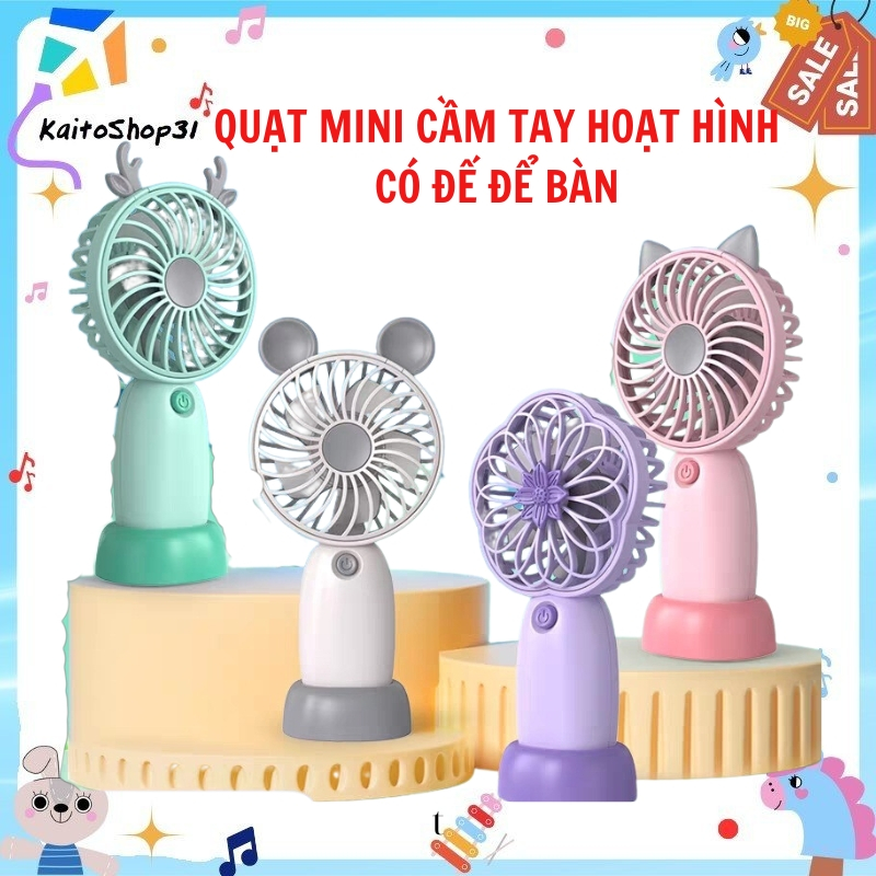 Quạt Cầm Tay Mini Sạc Usb Hoạt Hình Dễ Thương Kitty Gấu Cún Thỏ Nhiều Hình Dễ Thương Cho Người Lớn Và Trẻ Em