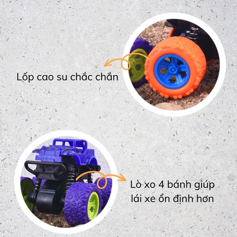 Xe ô tô địa hình quán tính chạy đà không cần pin-Xe địa hình quán tính dẫn động 4 bánh-Xe trớn cho bé-PUKAPI