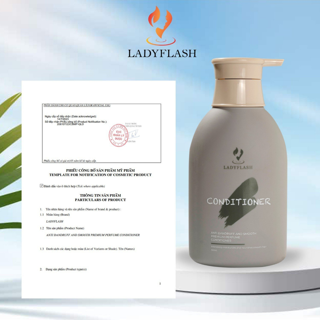 Dầu Xả Nước Hoa Sạch Gàu Mượt Tóc LADYFLASH