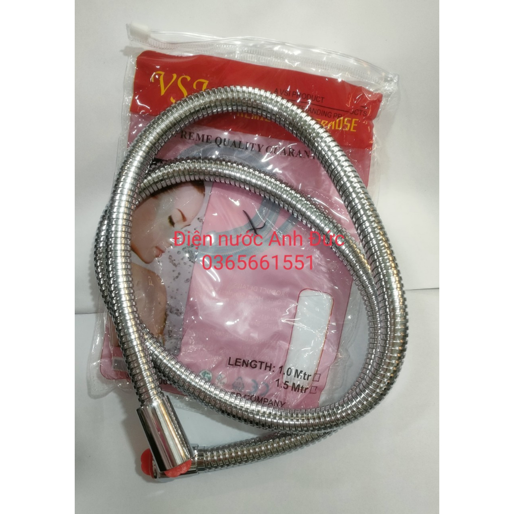 Dây vòi xịt nhà vệ sinh, dây vòi hoa sen, dây sen tắm inox dày 3 lớp chịu áp lực nước