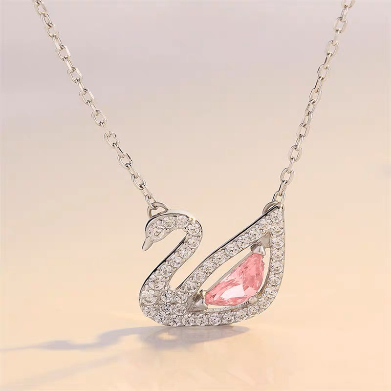 Dây Chuyền Swarovski Dazzling Swan Necklace Fullbox 6042PI - Dây Chuyền Thiên Nga Bạc S925