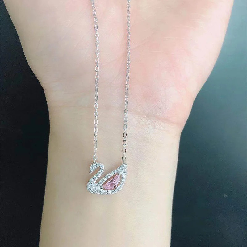 Dây Chuyền Swarovski Dazzling Swan Necklace Fullbox 6042PI - Dây Chuyền Thiên Nga Bạc S925