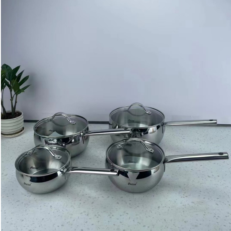 Quánh inox 316 Bossd bếp từ có nắp nấu súp bột cháo đáy 3 lớp tay cầm thép đúc 18/10
