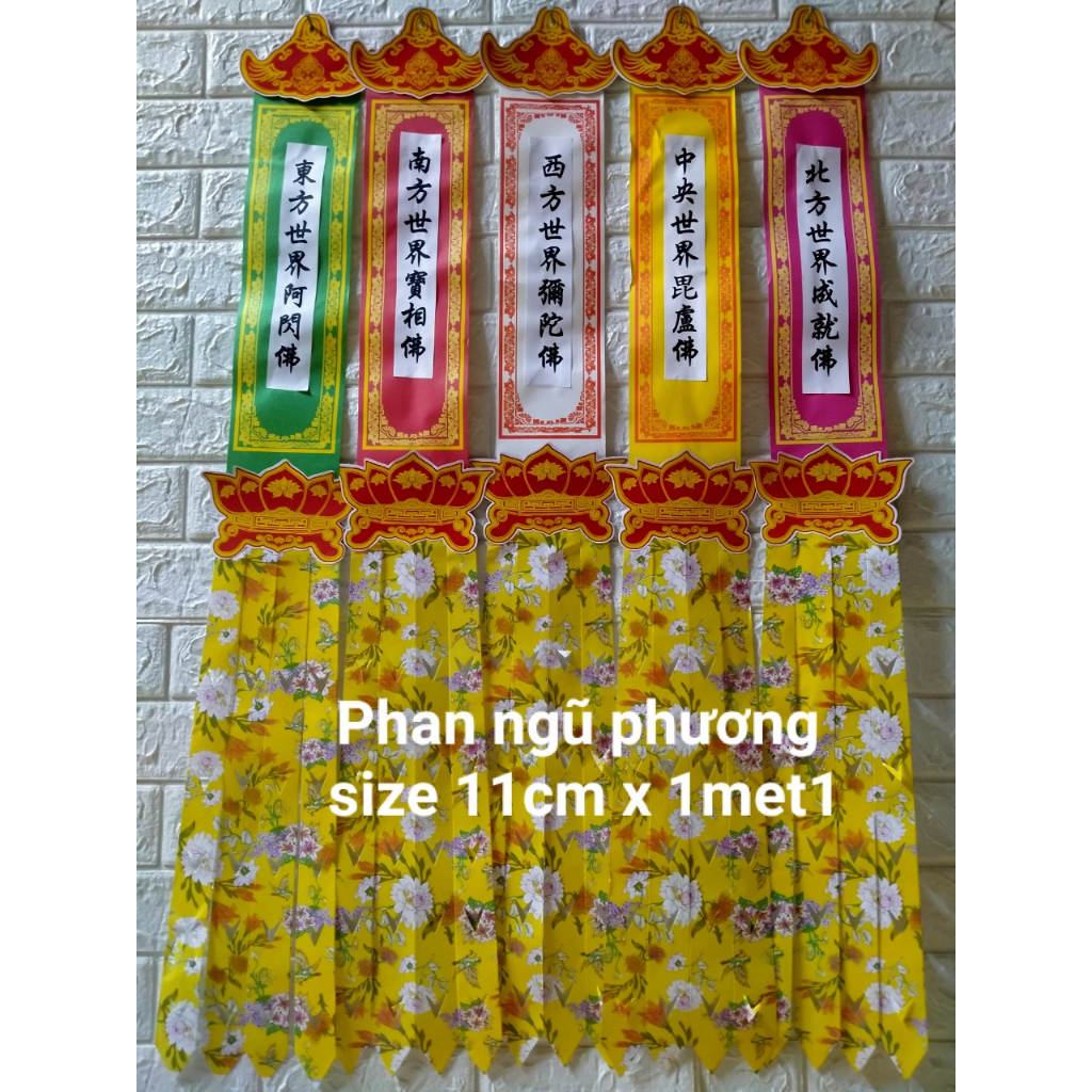[G188 Phan Cúng] 5 Bộ Phan ngũ phương dài 1m1