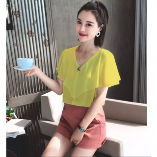 Áo kiểu choàng bèo thời trang💕𝑭𝑹𝑬𝑬𝑺𝑯𝑰𝑷💕 áo kiểu nữ công sở