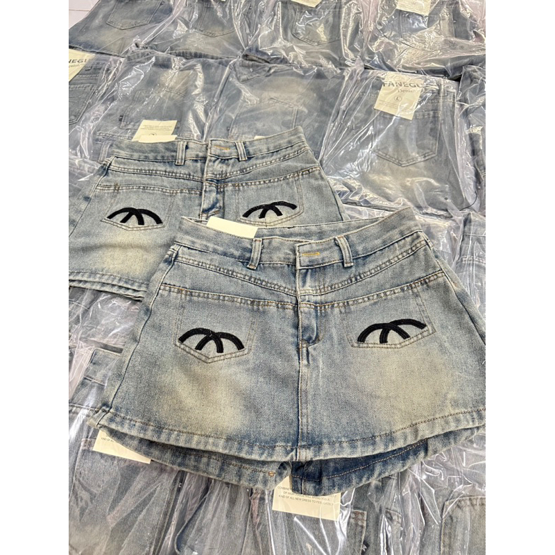 QUẦN GIẢ VÁY JEANS THÊU KÈM LÓT TRONG #300 SIÊU HOT