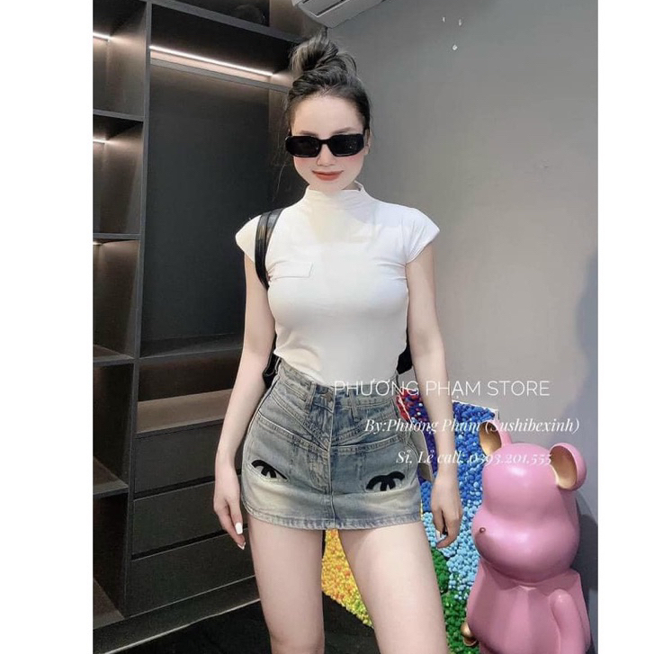 QUẦN GIẢ VÁY JEANS THÊU KÈM LÓT TRONG #300 SIÊU HOT