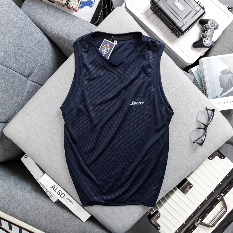 Áo ba lỗ thể thao nam xám ghi size l