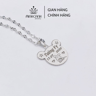 Dây Chuyền Gấu Khắc Tên Cho Bé Gái - Minh Canh Jewelry
