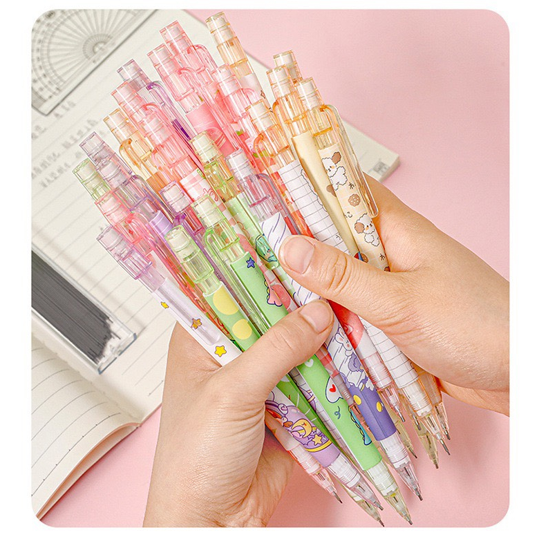 Bút Chì Bấm Trái Đào/ Phi Hành Gia/ Bé Gấu Siêu Cute - Ngòi 0.5 - Không Kèm Ngòi Chì - Giá 1 Cây