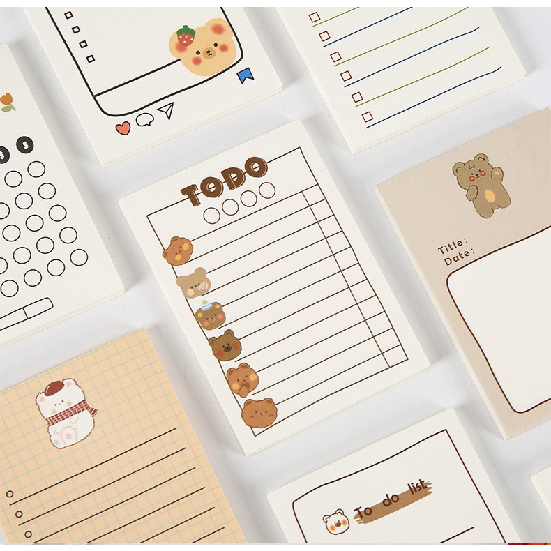 Giấy Note ghi chú - Giúp ghi nhớ công việc Hình gấu dễ thương  -
