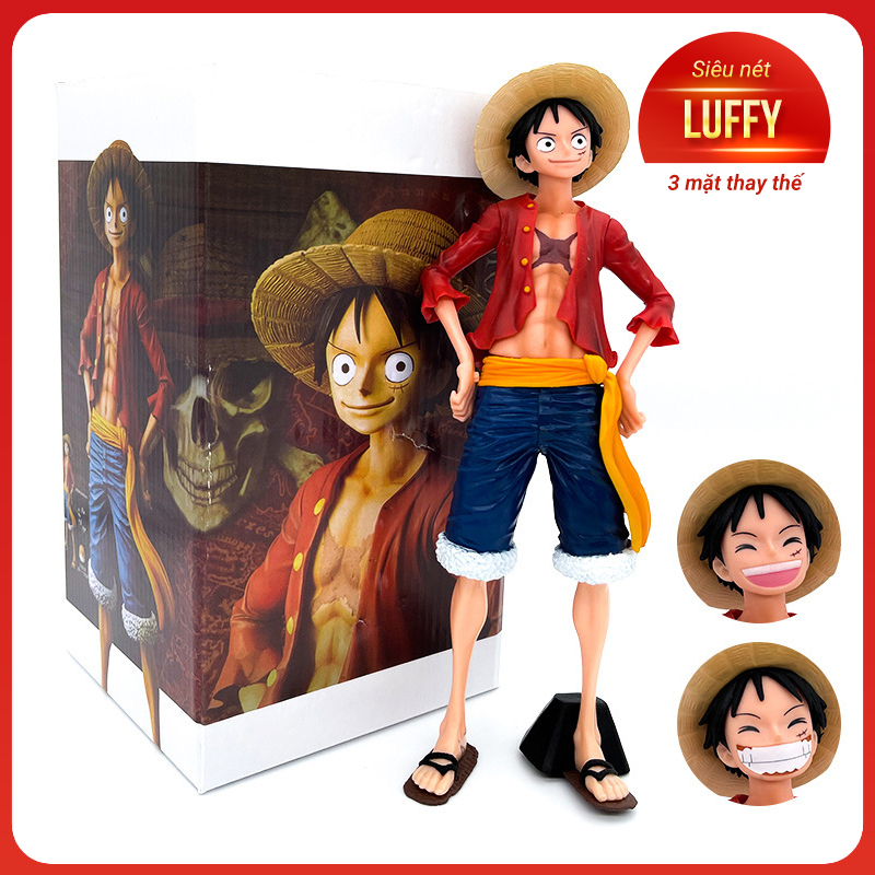 Mô hình Luffy siêu sắc nét cao 27cm có 3 mặt thay thế nét căng
